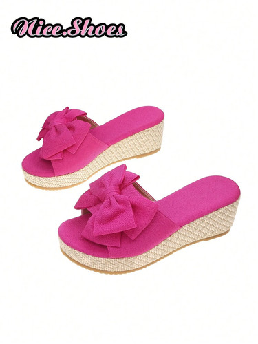 Women bow wedge - bow, sandals