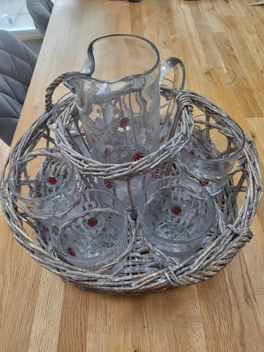 Vintage hand blown pitcher - blown, jug
