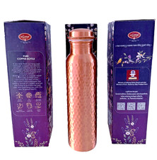 Pure 100% Copper Hammered Water Bottle LeakProof Insulate Health 950ml 32oz NEW