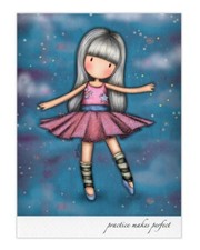 Santoro Gorjuss Practice Makes Perfect Greetings Card Ballet Dancer Glitter