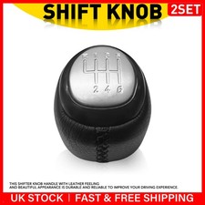 2x For SAAB 93 9-3 03-12 6 Speed Manual Gear Stick Shift Knob Head Silver cover