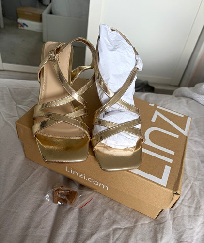 Linzi gold strappy - gold, high