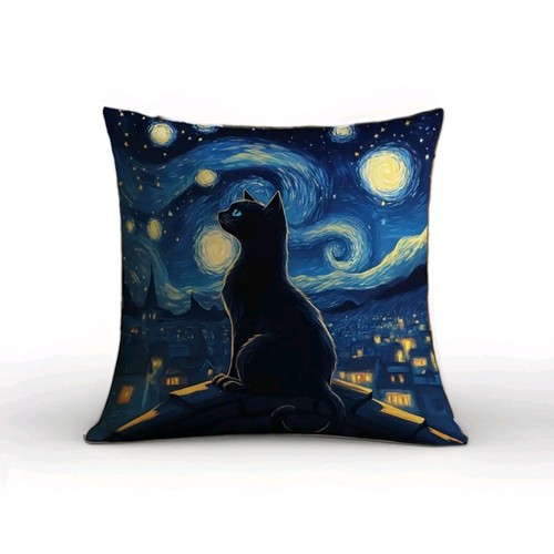 Gothic boho black cat - black,