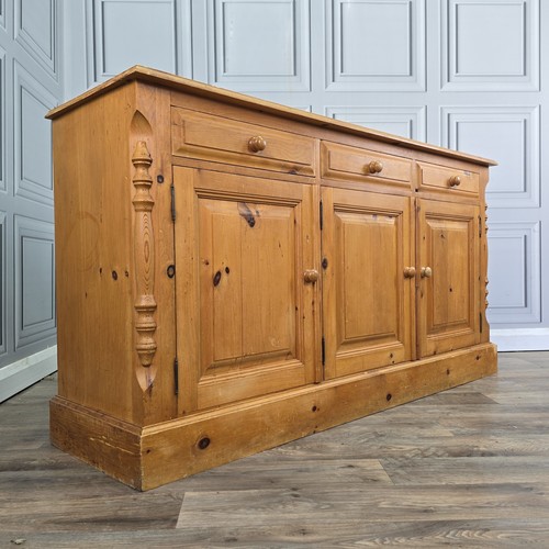Vintage wooden pine sideboard - wooden,