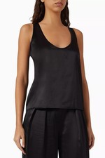 AEXAE 100% Silk Black Top