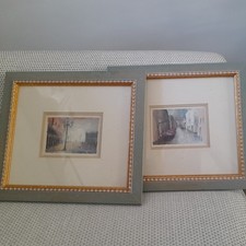 A pair of Venice Art Print abstract paintings by Bernhard Vogel Framed & Glazed