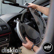 DISKLOK Gold Ed. Ex Demo SMALL 35-38.9cm Silver Steering Wheel Lock (C Grade)