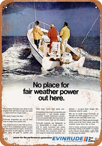 Metal sign 1971 evinrude - -,