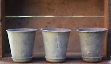 3 Small Vintage Galvanised Planters / Pots | Antique Garden | Old Reclaimed Pot