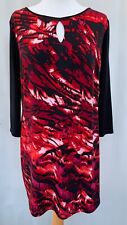 Debenhams Red Black Long Sleeve Dress Size 16