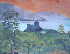 Eilean Donan & woodlands Watercolour Paintings by Highlands Artist Annette McKee