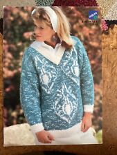 Women’s Knitting Patterns Jumper In Badinage Yarn 32-38” Phildar 5155
