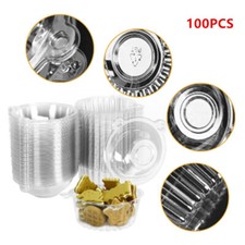 100pcs Cat Head Cupcake Boxes Clear Muffin Holder Cases Domes Cup Pod Containers