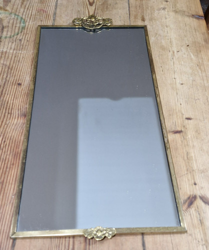 Antique mirror oblong brass - antique,
