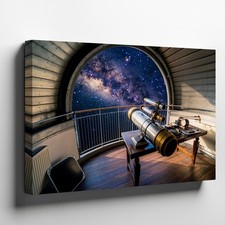 Inside the observatory, an
