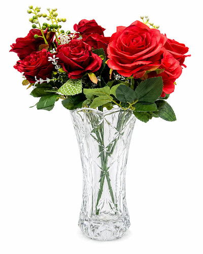 Crystal cut glass flower vase - flower,