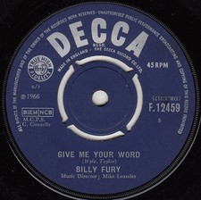 Billy Fury - Give Me Your Word (VINYL)