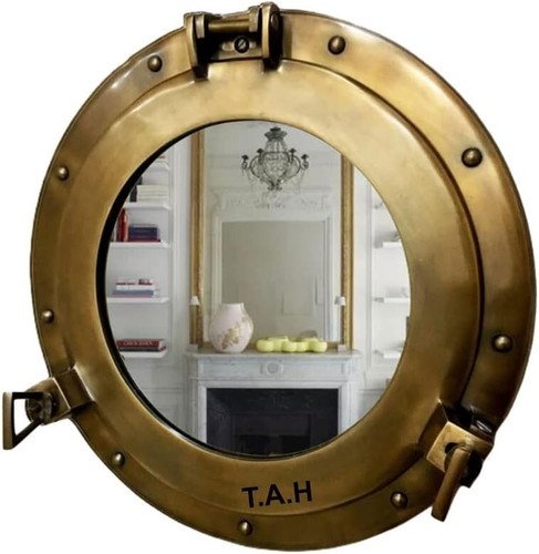 Antique brass mirror - antique,