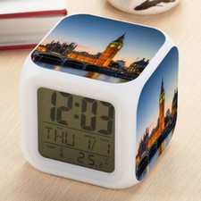 The Clock Tower 7-Color Changing Nightlight Big Ben Alarm Clock Boxed Gift Decor