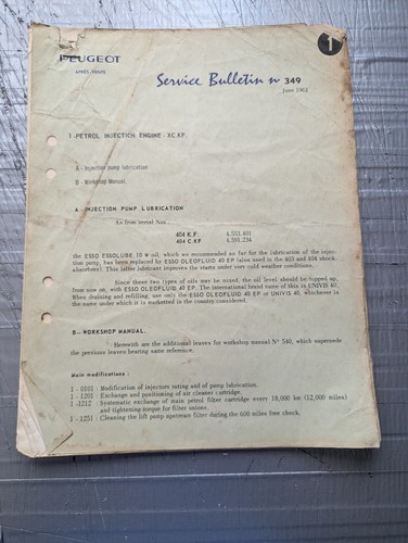 1963 peugeot 404 service - 1963,