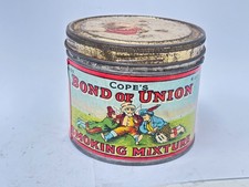 60034 Old Vintage Antique Cigarette Tobacco Tin Case Packet Round Label Cope