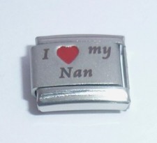 I LOVE MY NAN Italian Charm - Red Heart 9mm fits Classic Bracelets Gran Nana N80