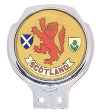 Vintage 1950's - 1960's Renamel Resin Scotland Car Grill / Bar Badge Auto Emblem