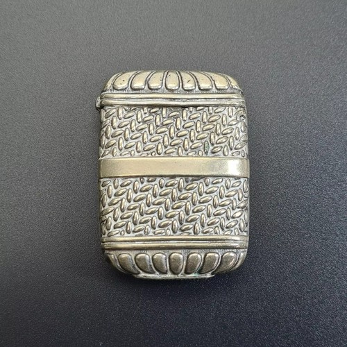 Antique white metal vesta - white, case