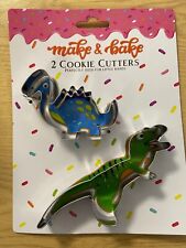 Dinosaur Cookie Cutter 2 Cutters Biscuit Dough Pastry Shape Stainless Steel UK