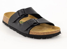 NEU B Black Leather Sandals