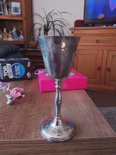 Vintage silver plated goblet - silver,