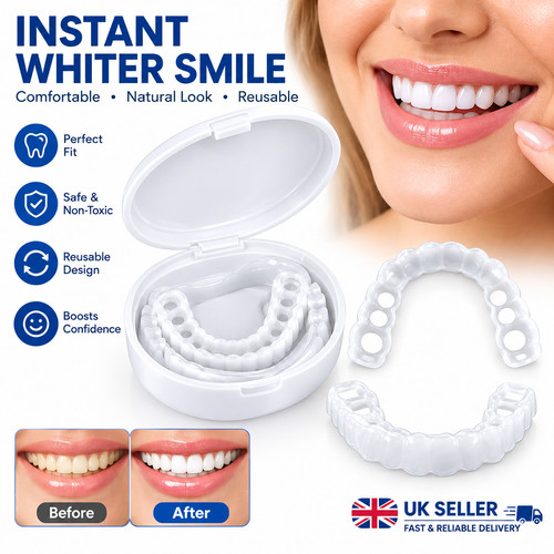 Smile snap false teeth - on,