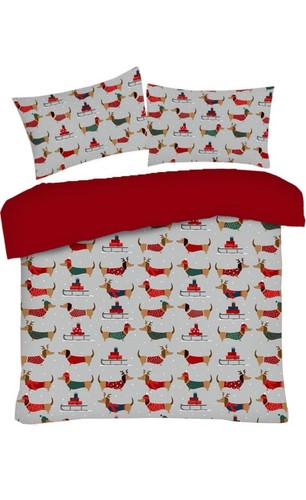 Christmas sausage dog double - christmas,