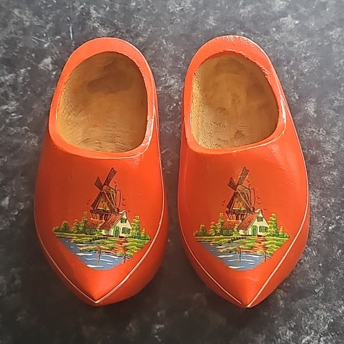 Pair wooden dutch clog - wooden,