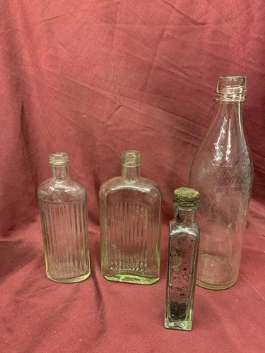 Vintage medicine pop bottles - bottles, x