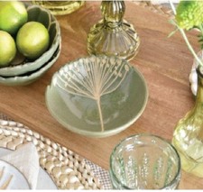 Green Stoneware Seed Head Bowl