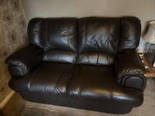 Brown Italian Leather 2 Seater