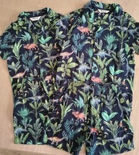 2 Prs -'M&S Mini Me' - Dino Pyjamas - Boys 3-4yrs - Classic Style Shirt & Shorts