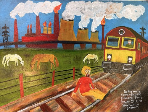Original naive oil painting - original,