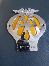 Antique Vintage  Chrome AA Badge