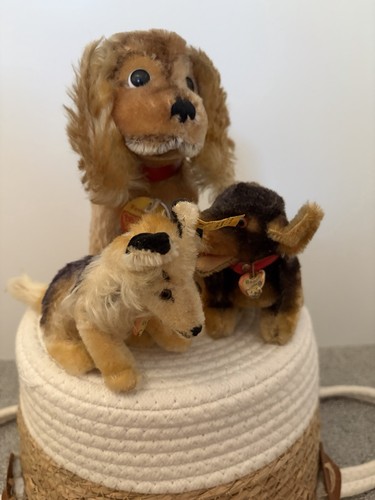 Vintage steiff dogs bundle - 3x,