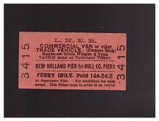 L.N.E.R Commercial Van or Trade Vehicle Ticket - New Holland Pier - Dated 1967