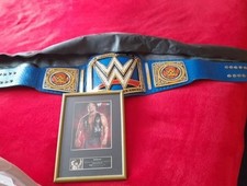 WWE UNIVERSAL TITLE AND FRAMED STONE COLD STEVE AUSTIN SIGNED PICTURE