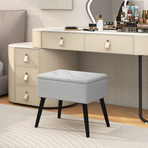 Velvet storage ottoman - storage,