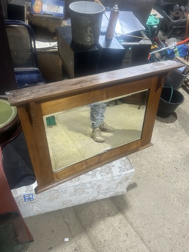 Antique oak sideboard mirror - antique,