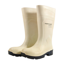 Dunlop Purofort Wellington Boots Size UK 5 White Work Safety Steel Toe Cap EU 38
