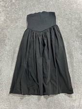 Anthropologie Dress Womens Large Petite Black Cotton Blouson New