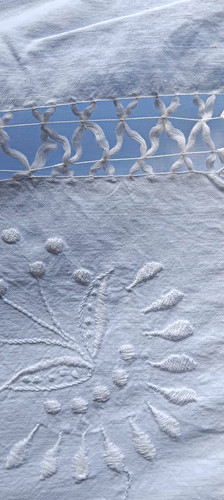 Vintage white cotton floral - vintage,
