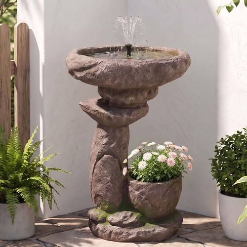 Solar bird bath fountain - solar,