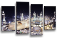 Large Islamic Art Print Hajj Mecca Haram Kaaba Framed Split Canvas Picture Panel
